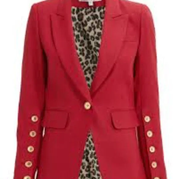 Veronica Beard Steele Cutaway Jacket - Red - Size 6 - Picture 3 of 3